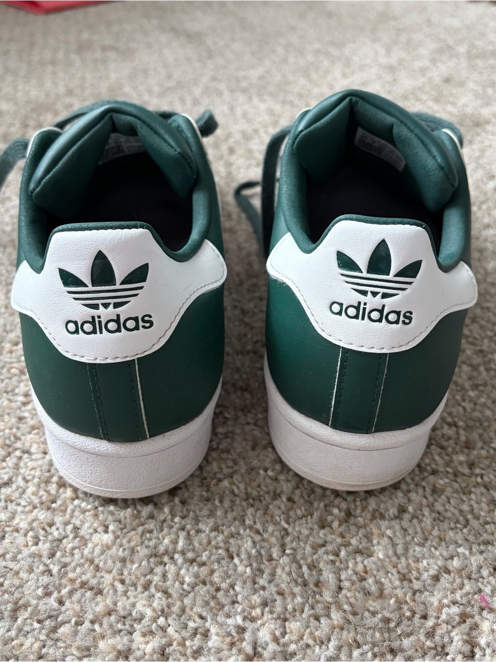 Adidas Green and White Superstar Sneakers - Picture 3 of 7